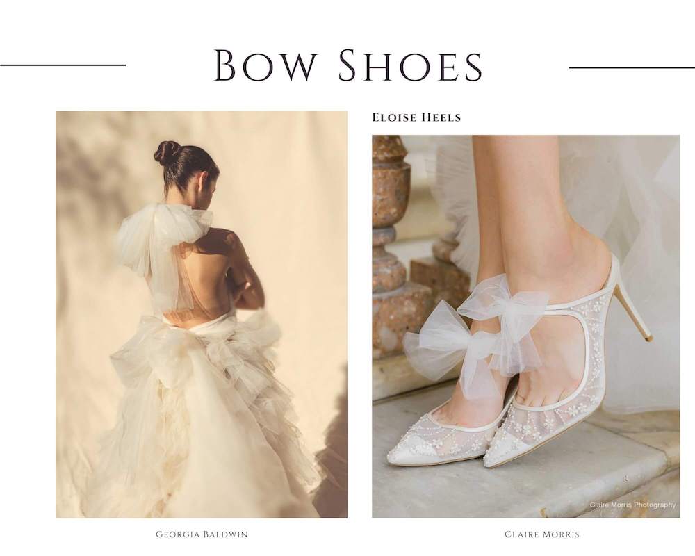 2023 wedding trends: wedding shoes bows