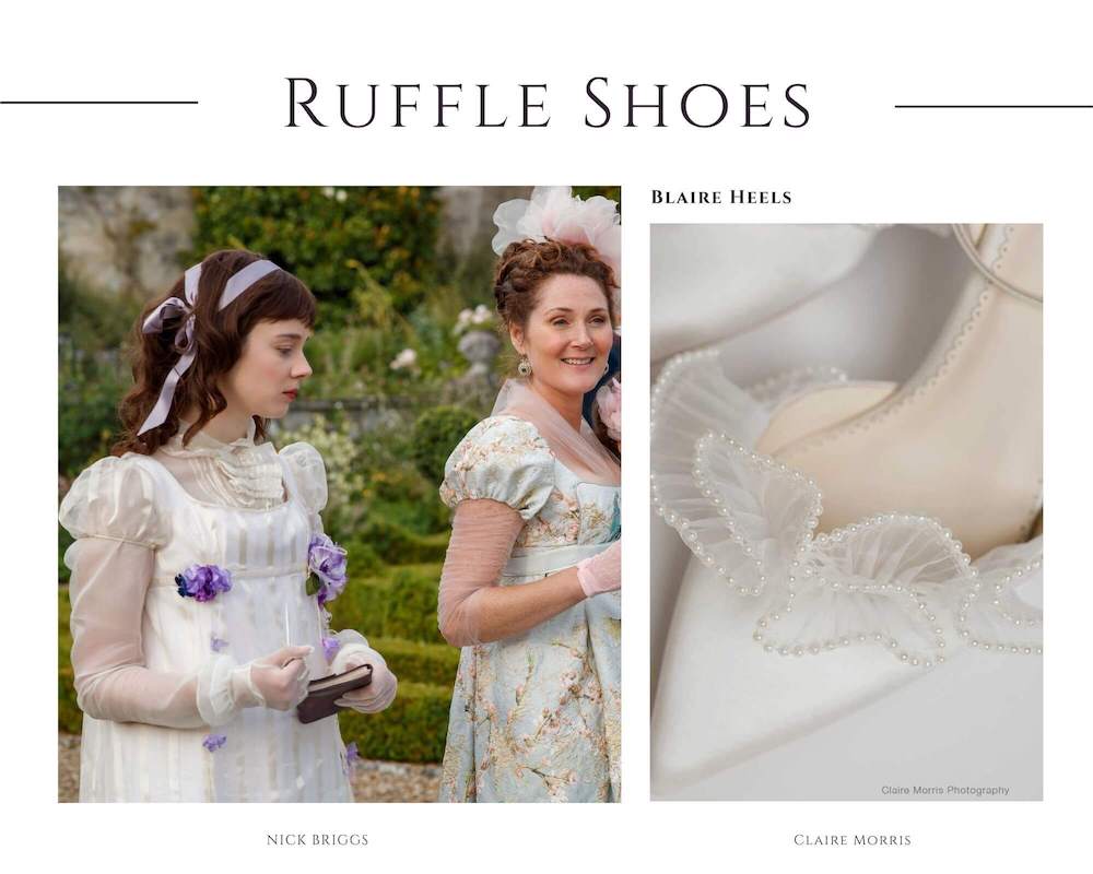 2023 wedding trends: wedding shoes ruffles