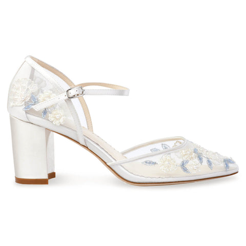 bridgerton wedding shoes vivian blue block heels