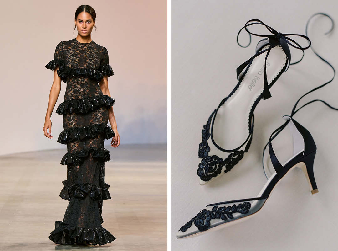 Elie Saab Black Lace Wedding Dress bella belle black lace wedding shoe