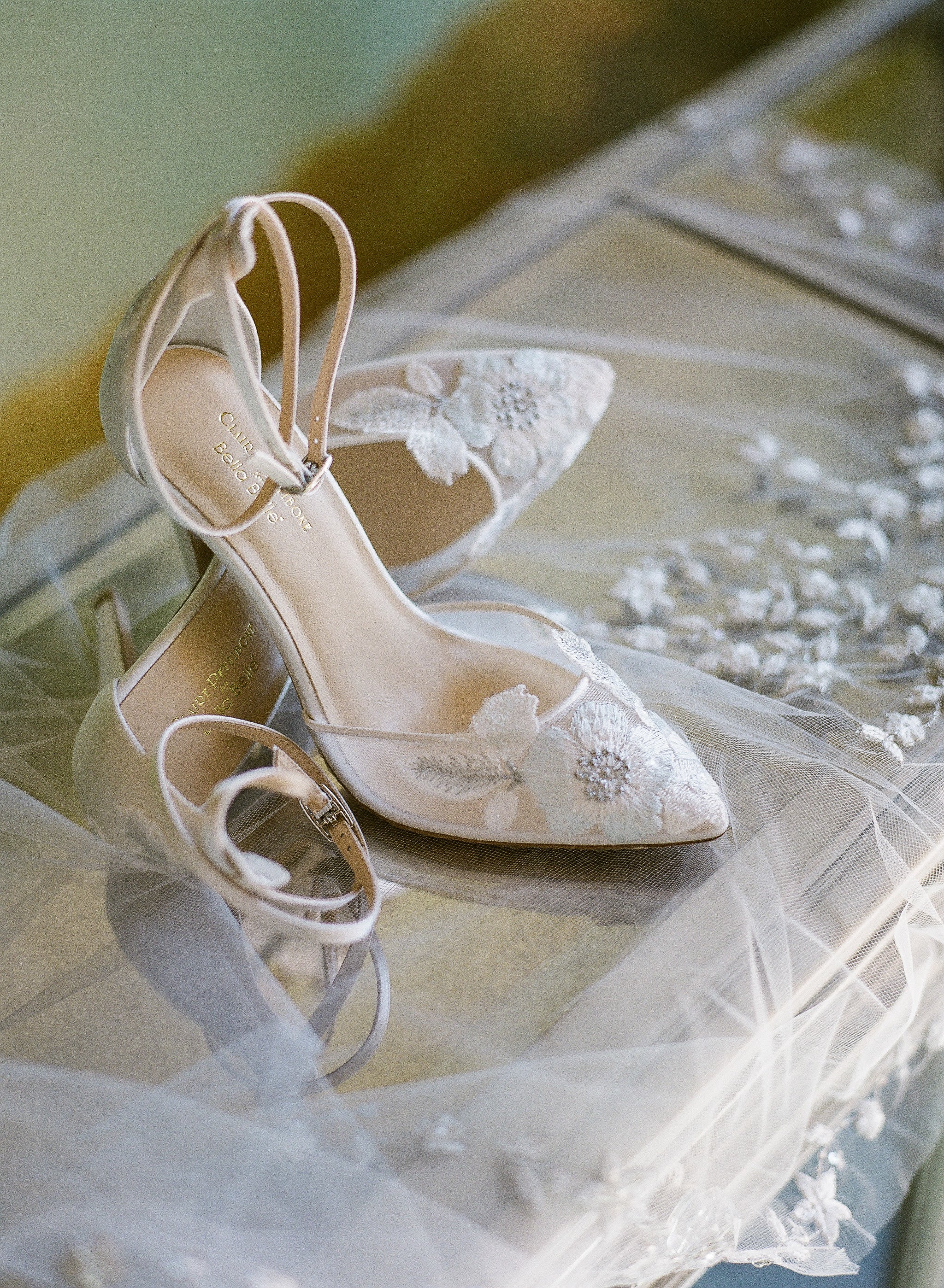 ivory lace heels wedding