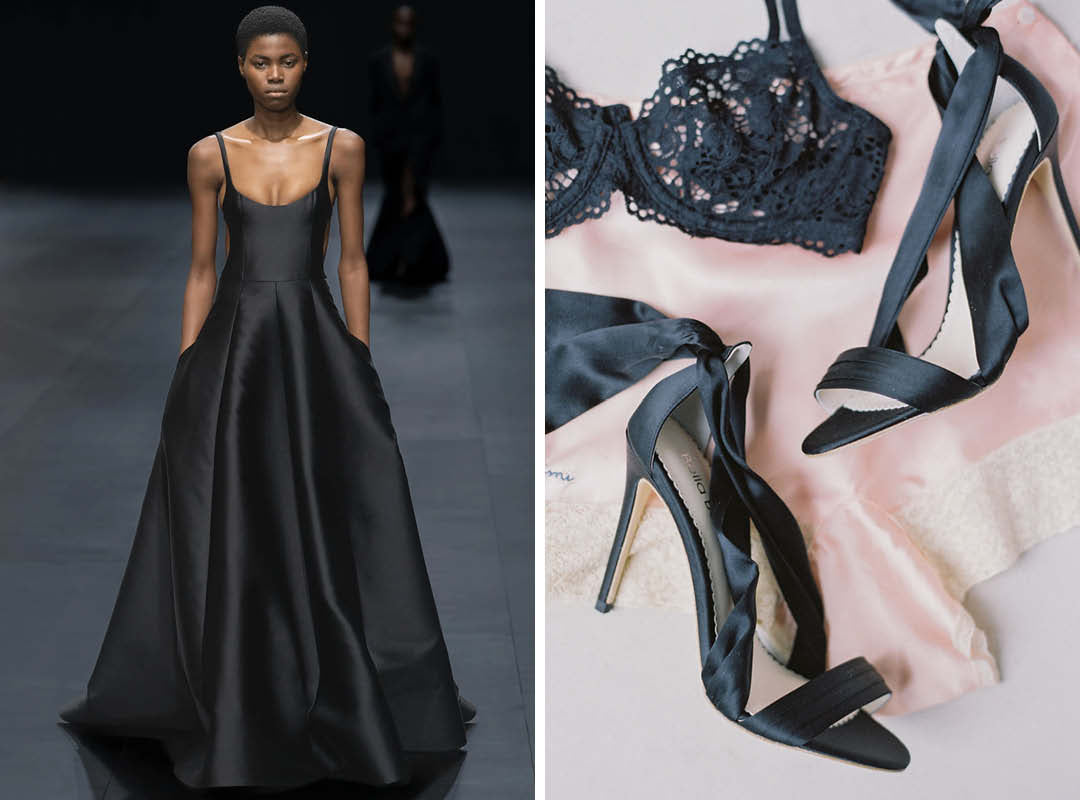 Valentino Elegant Black Wedding Dresses Bella Belle black bow heel