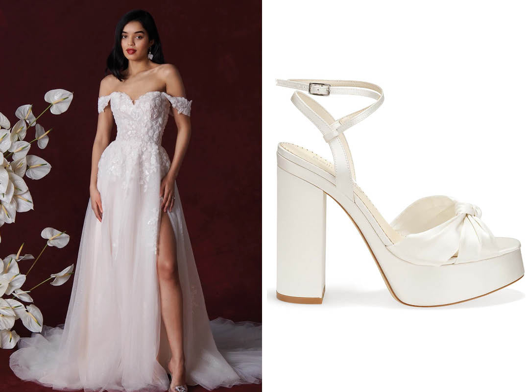 justin alexander beaded wedding dress and bella belle serafina bridal shoes