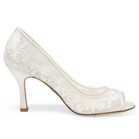 bella belle emily ivory peep toe wedding shoe