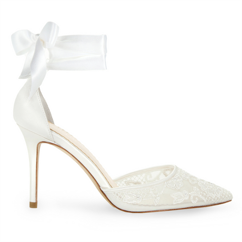 Bella Belle Shoes Penelope Lace and Pearl Wedding Shoes