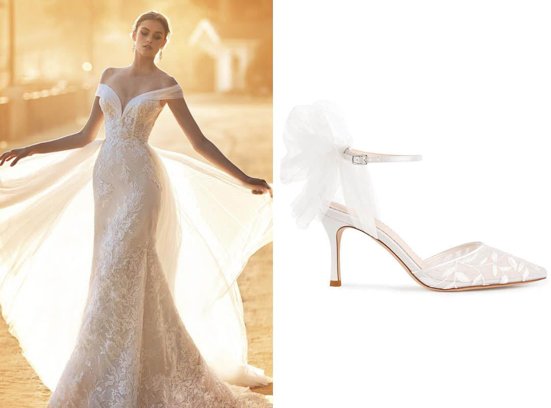 pronovias classic wedding dresses and bella belle joselyn classic wedding shoes
