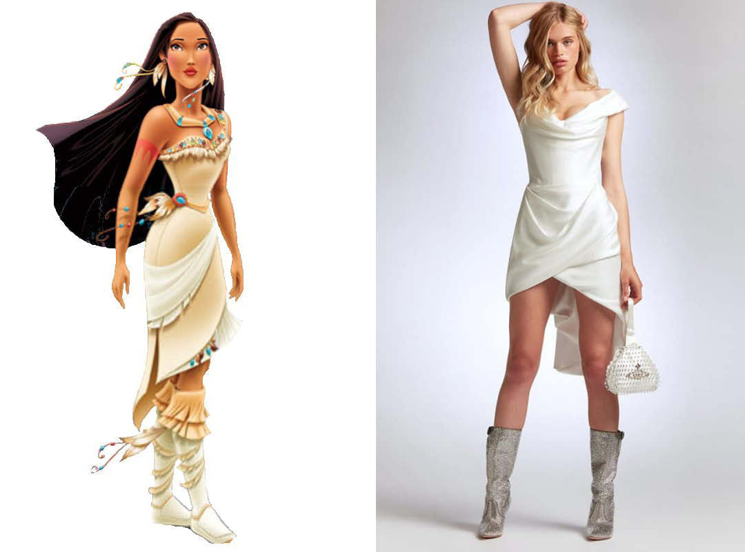 Pocahontas disney princess wedding dress