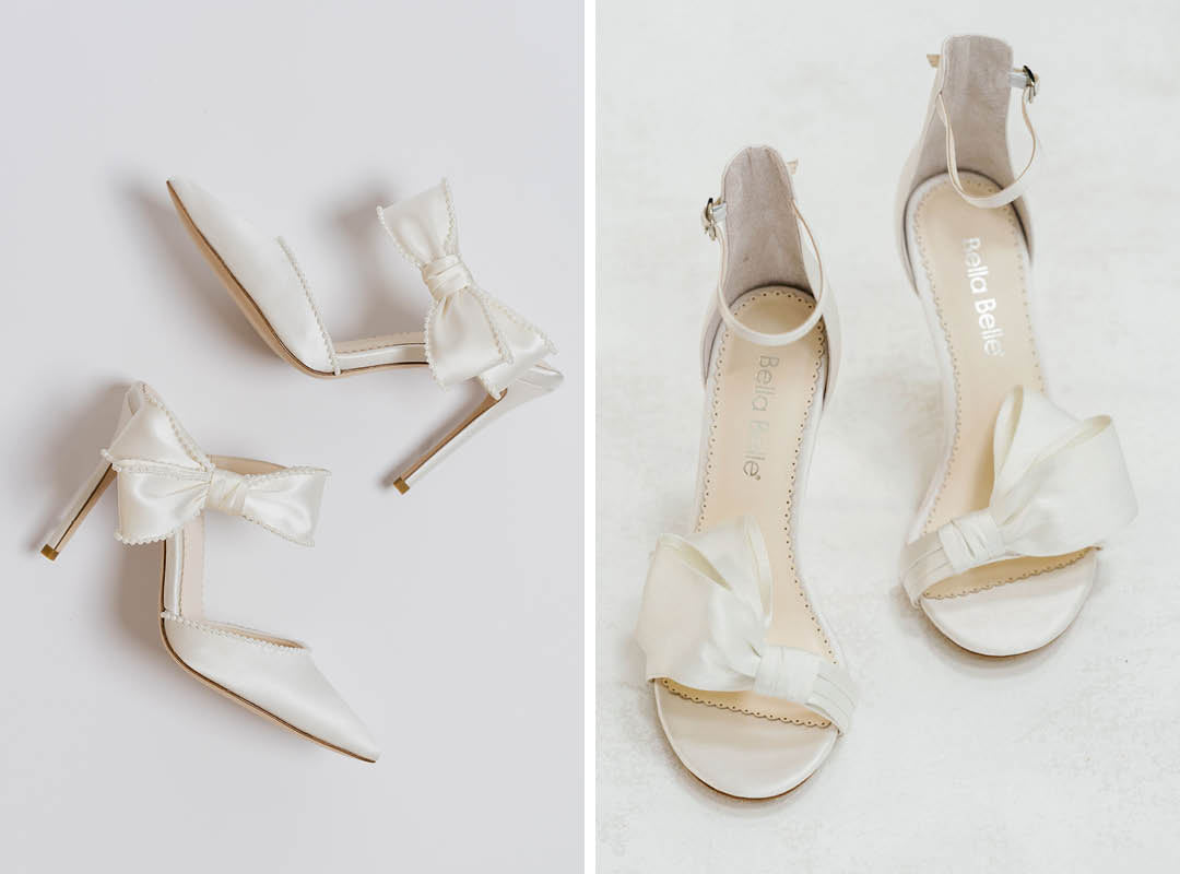 bella belle spring 2025 wedding shoe trends brooklyn and zoey bow bridal shoes