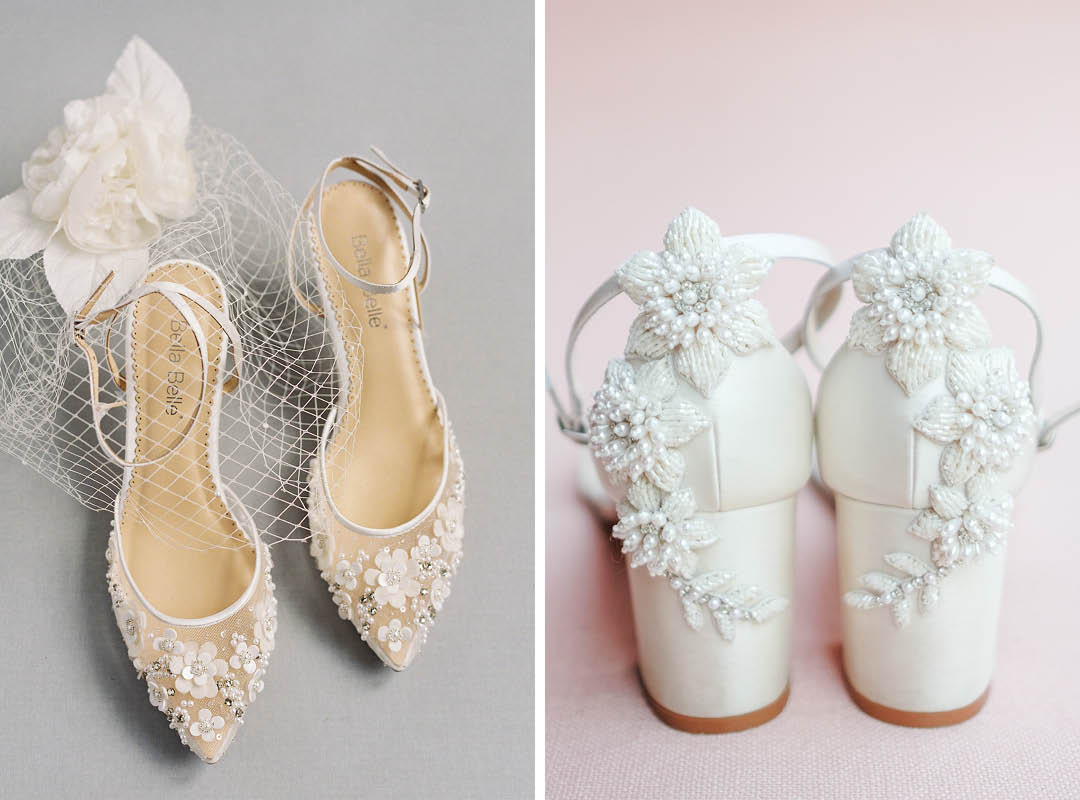 bella belle spring 2025 wedding shoe trends rosa and fabiola flower wedding shoes