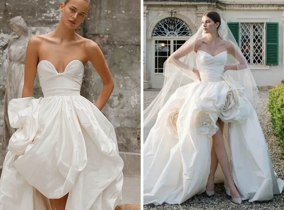 dana harel and monique lhuillier spring 2025 wedding dress trend