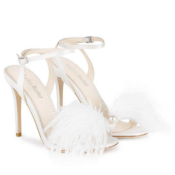 Asymmetrical Open Toe Ivory Stiletto Wedding Shoes