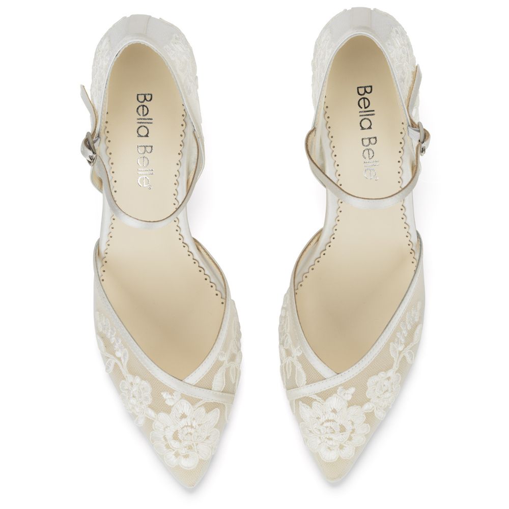 D'Orsay Ivory Vintage Lace Wedding Shoes US5 / EU35 / UK2.5 / Ivory