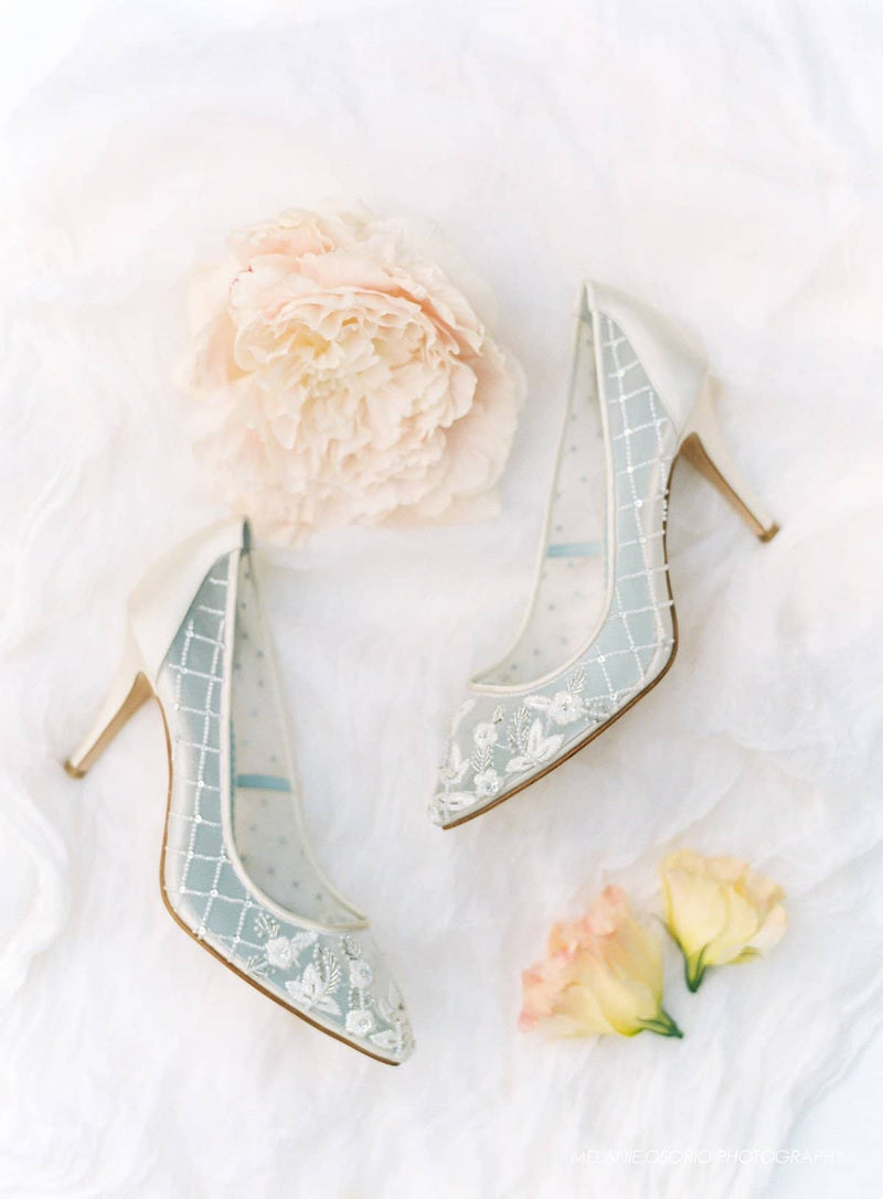 ivory embellished shoes