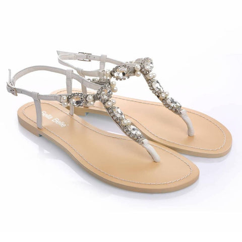 Pearl and Crystal Wedding Guest Sandals