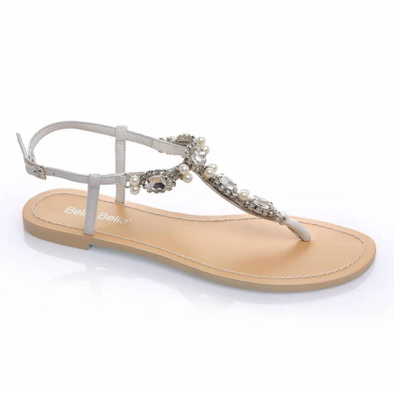 Hera Pearl Wedding Sandals Blue Bottom Bridal Shoes