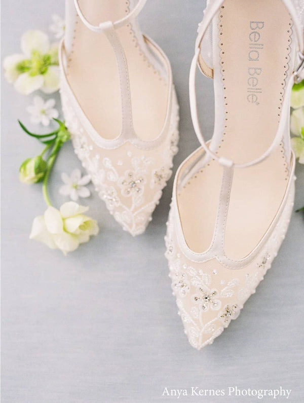 ivory beaded wedding shoes