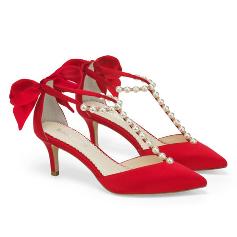 Red Kitten Heels for Wedding Guests