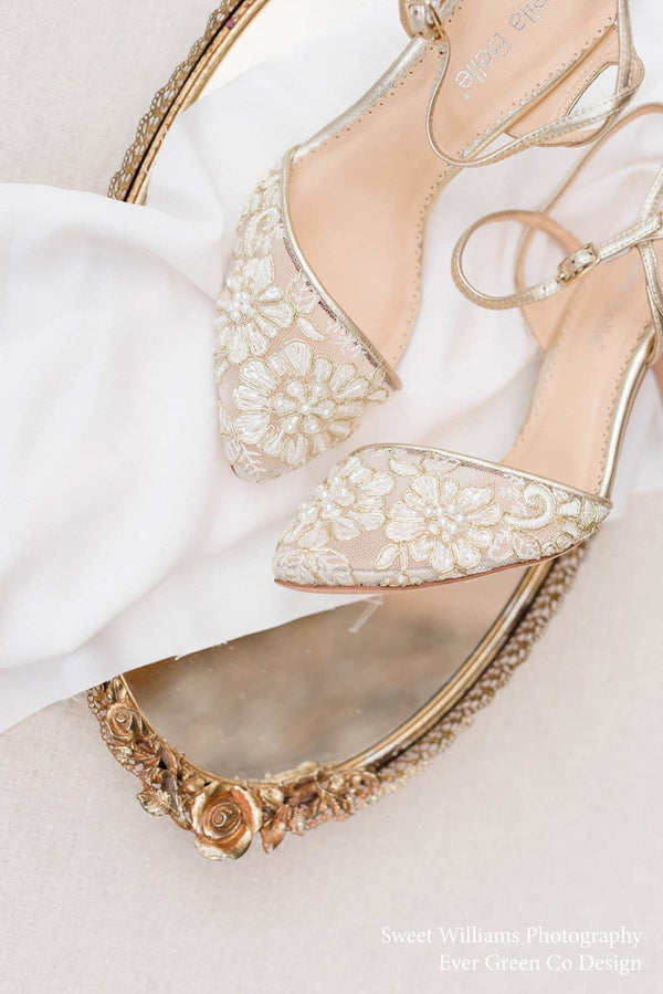 bridesmaid heels gold