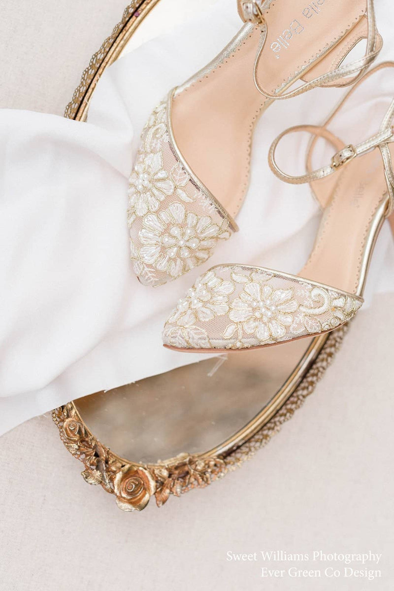 gold dressy heels
