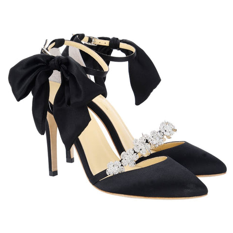Formal Wedding Guest Shoes With Bow and Crystal