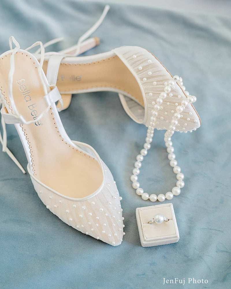 bridal shoes with pearls