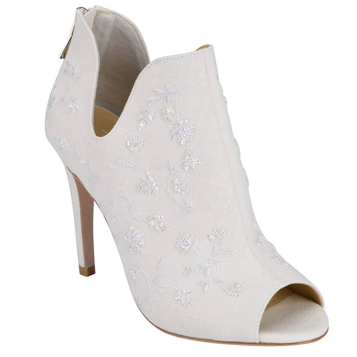 White Wedding Boots with a French White Flower Design, Peony – Bella ...