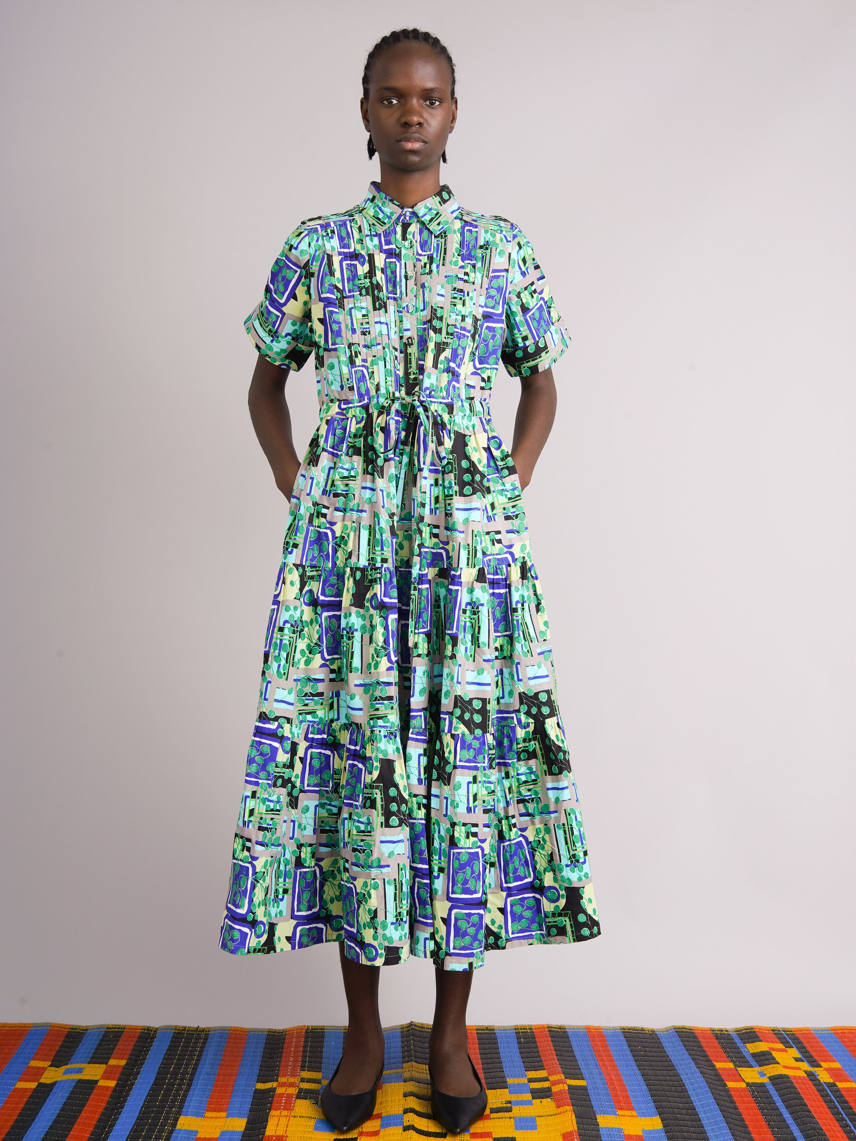 Ayodele Green Drawstring Dress – Kemi Telford