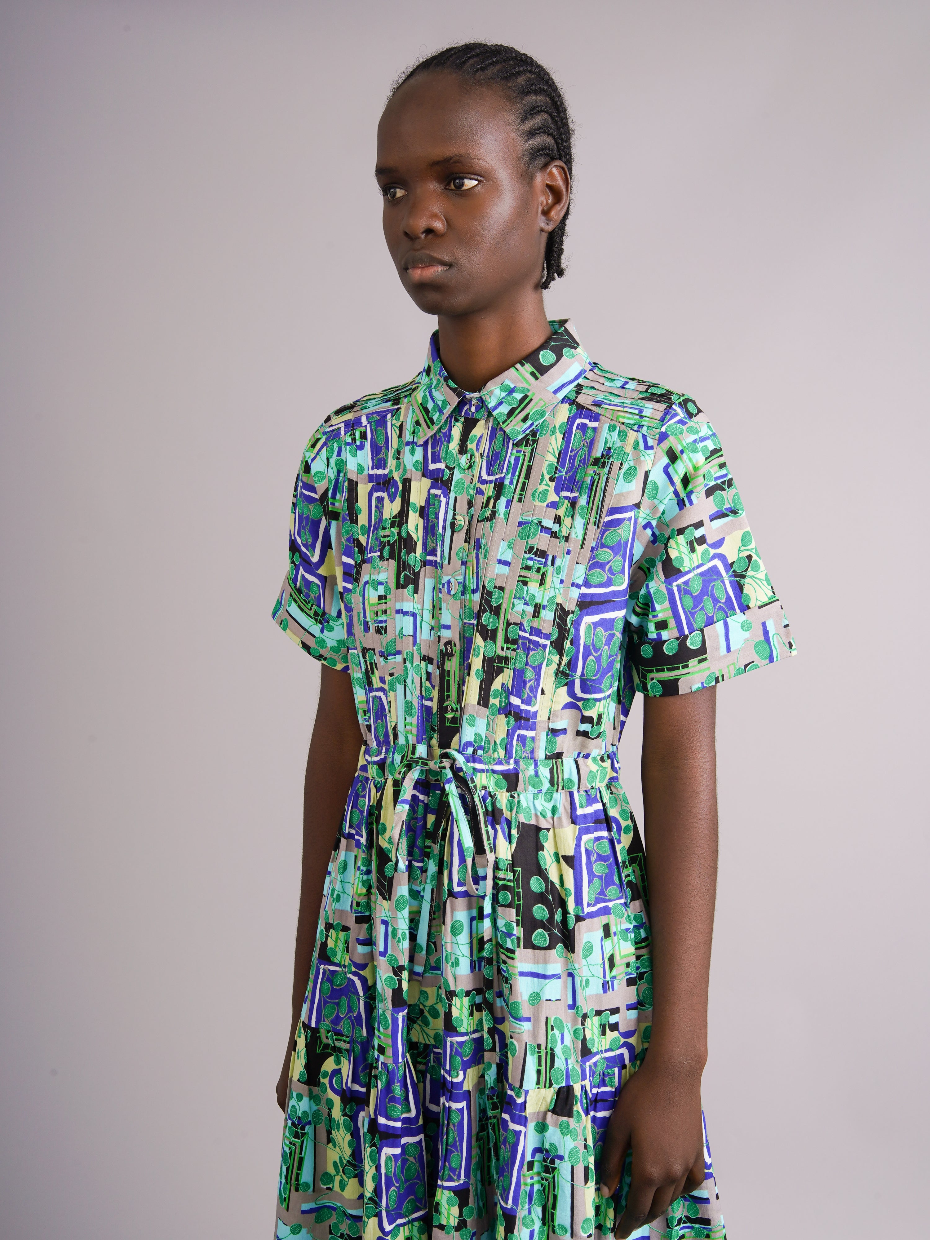 Ayodele Green Drawstring Dress – Kemi Telford