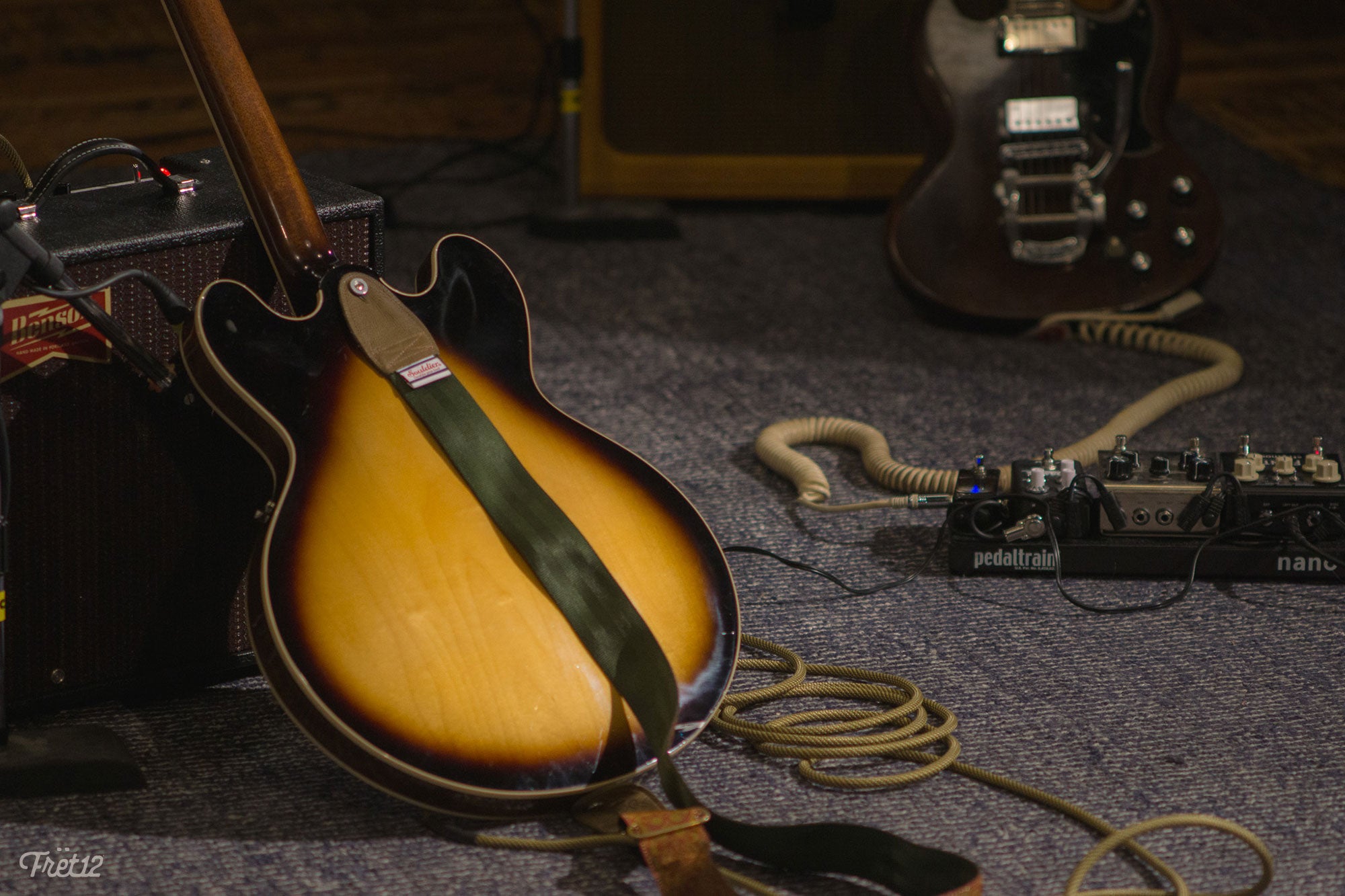 Nathan Graham's Benson amp and Gibson E-345 electric guitar