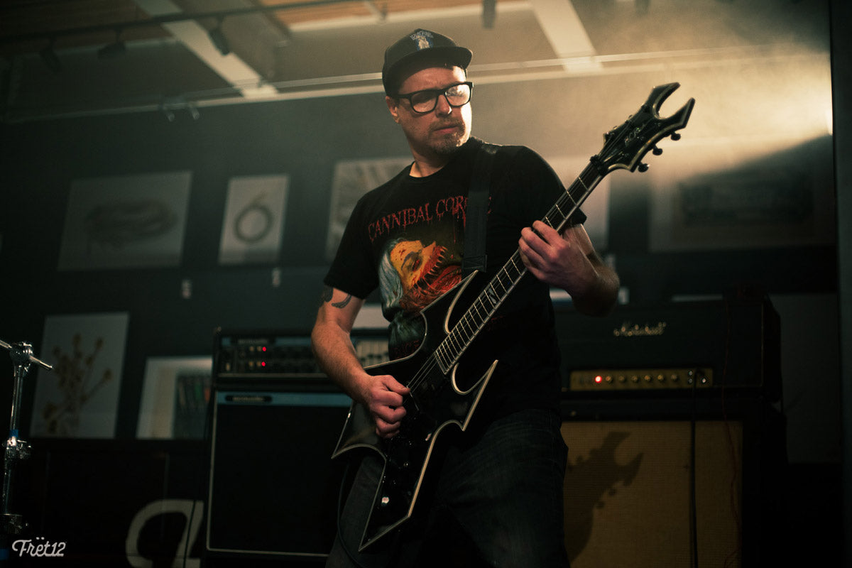 Dan from Ready For Death playing a B.C. Rich Warbeast