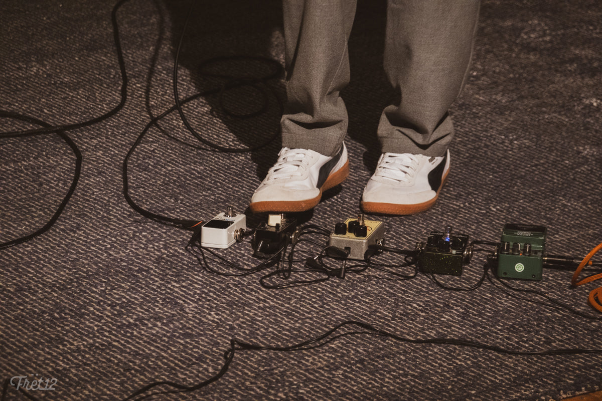 David's guitar pedals used during the Gabacho live performance at the FRET12 shop.