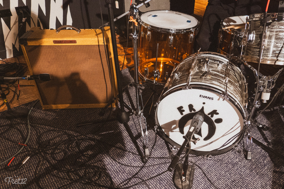 Bailey Minzenberger's drum kit for the FRET12 sessions at the Salt Shed.