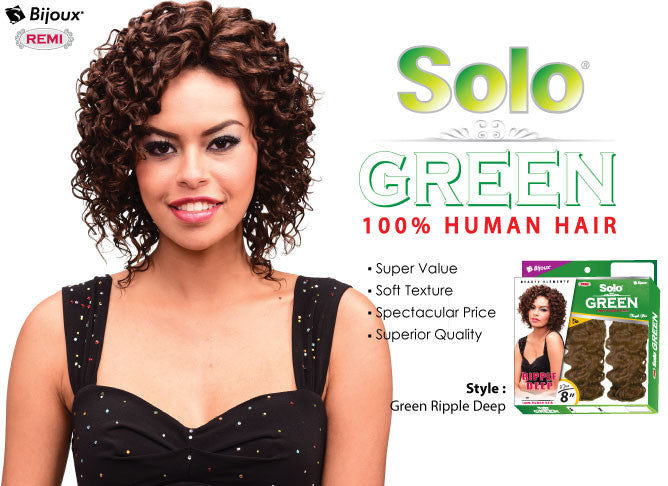 Solo Green. Ripple hair. Bijoux hair. Beauty elements. Curl https post