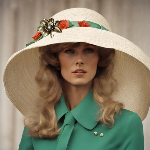 fancy brooch on a sun hat