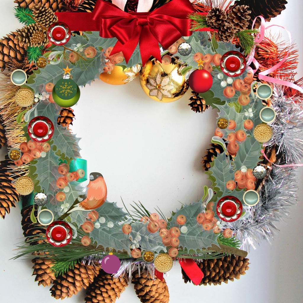 button christmas garland