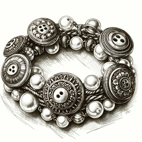 Vintage bracelet with Antique Button Clasps