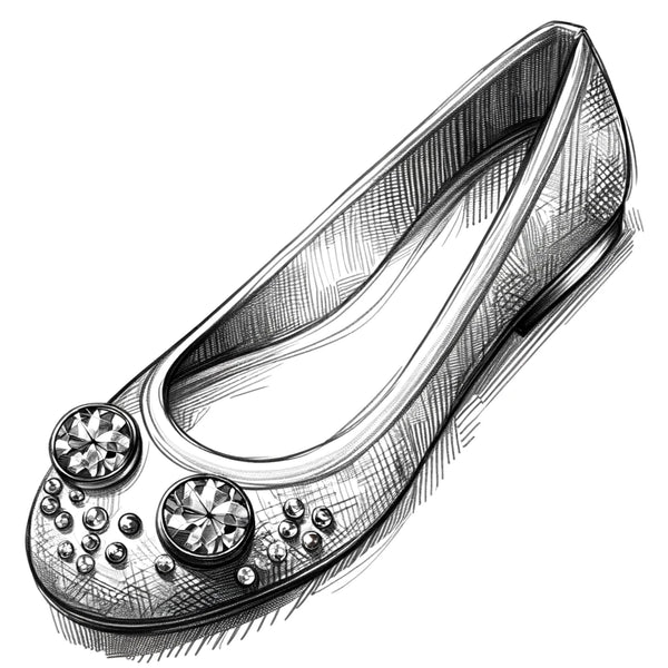 sparkling buttons on shoes