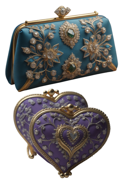 embellished purses with fancy buttons