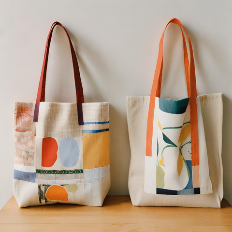 Tote Bags with Fabric Scraps
