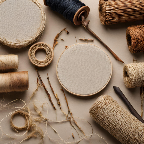 Natural materials for slow stitching