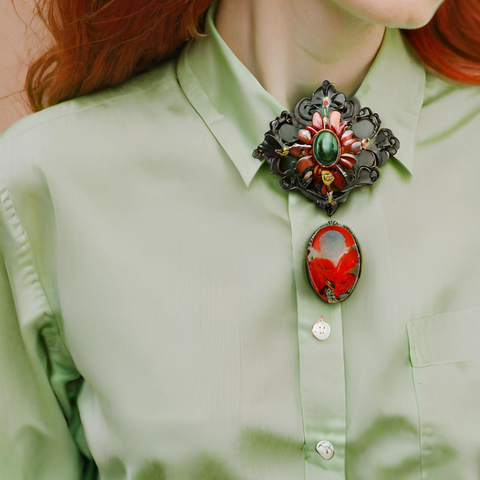 brooch on a shirt