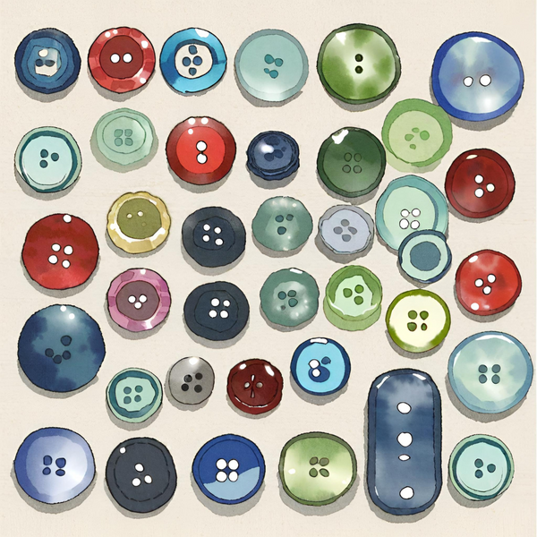 old glass buttons