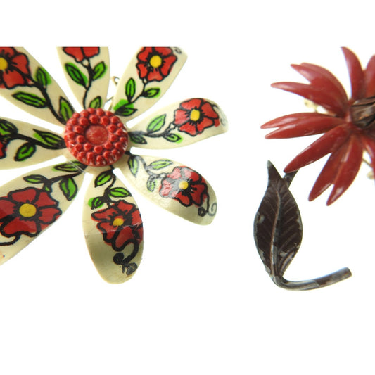 Vintage flower brooches and pins set