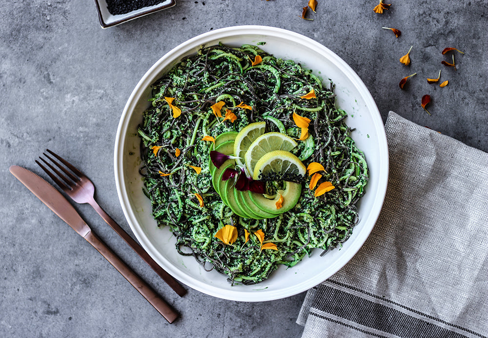 Kale Pesto Salad vegan and gluten free recipe