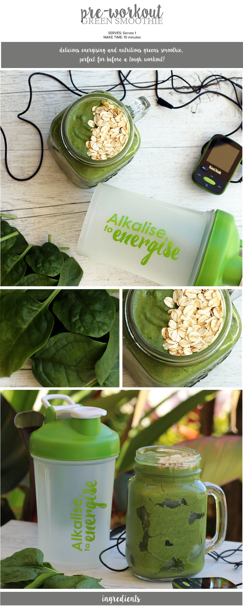 Pre Workout Green Smoothie Recipe