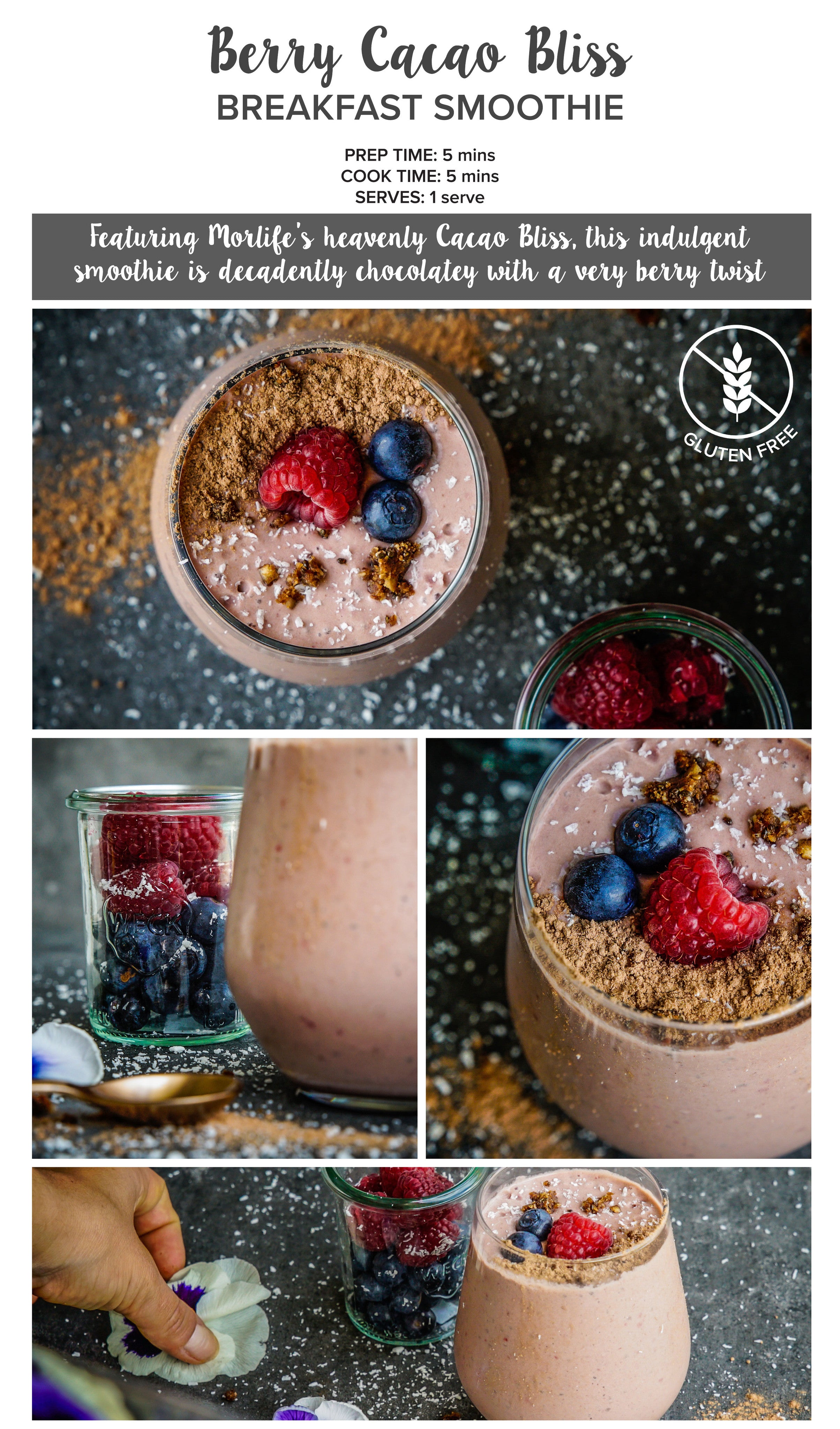 berry cacao bliss smoothie recipe