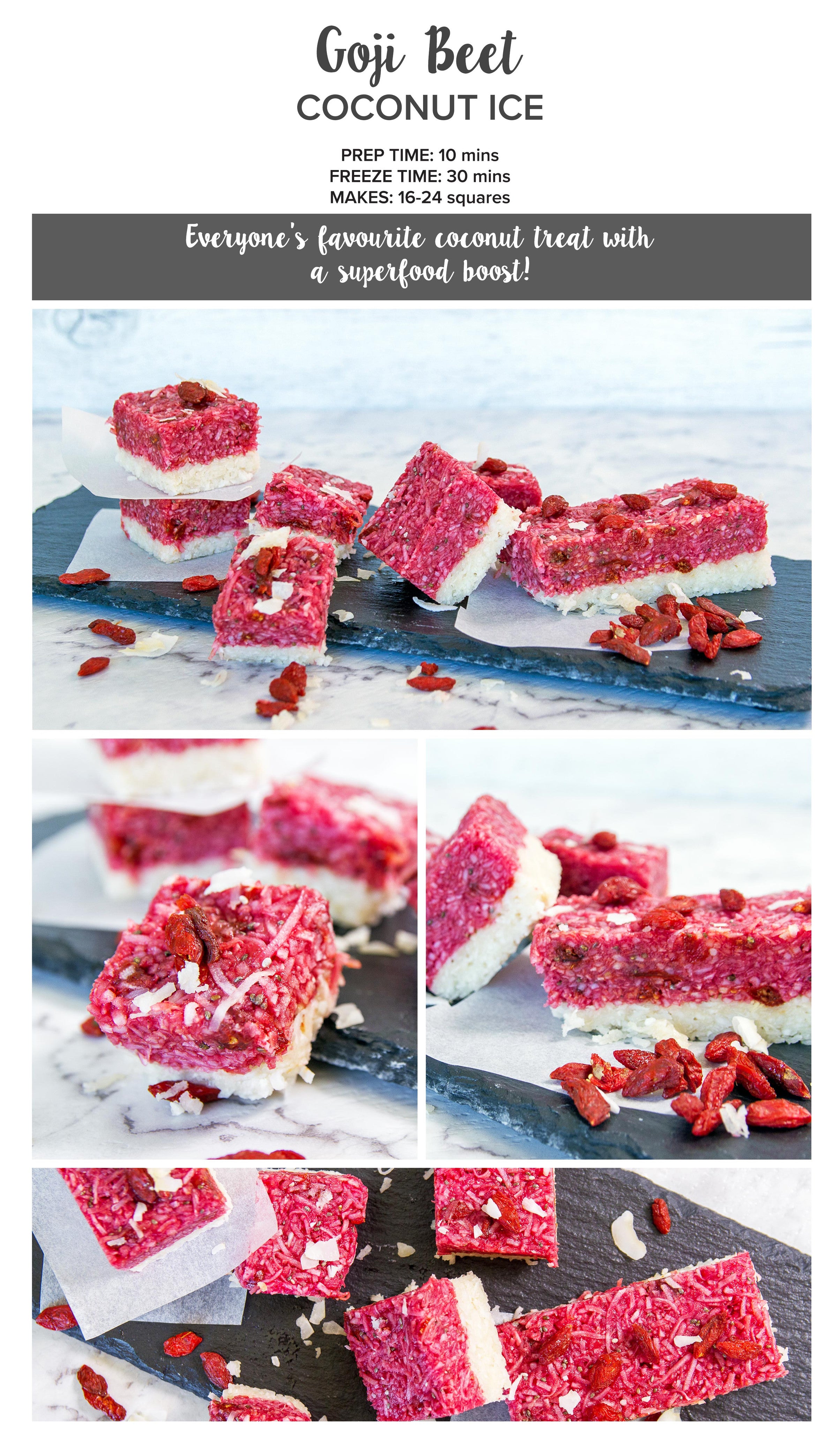 goji beet coconut ice recipe