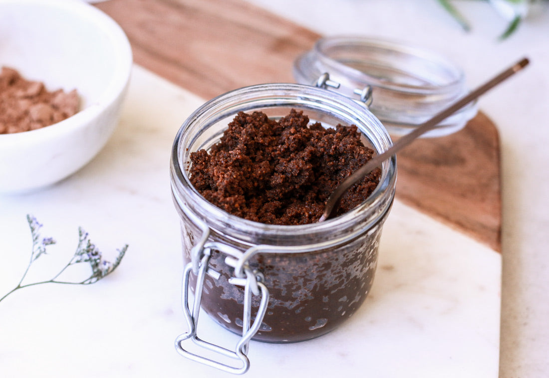cacao body scrub reuseable recipe