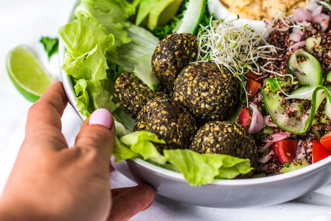 Tabbouleh Salad with Hemp Falafels recipe