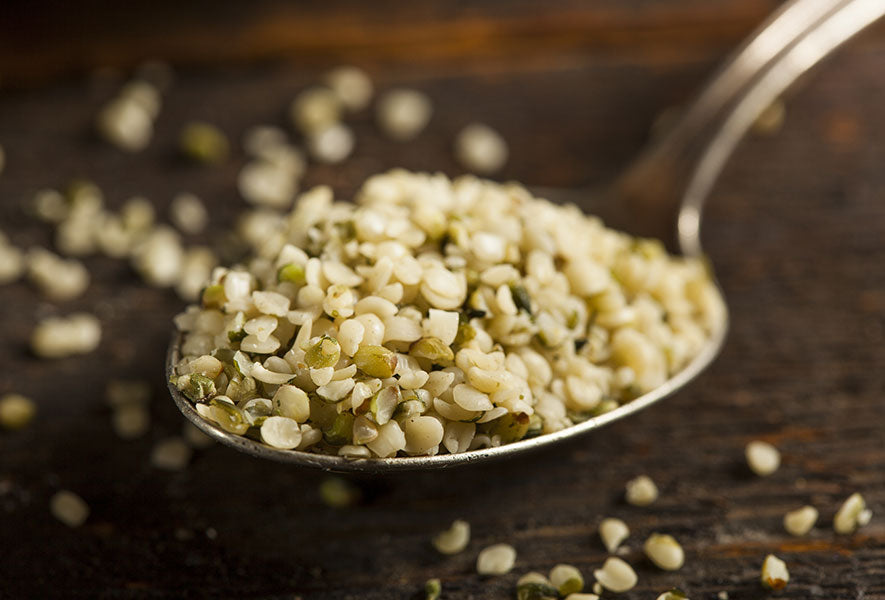 spoon of hemp seeds